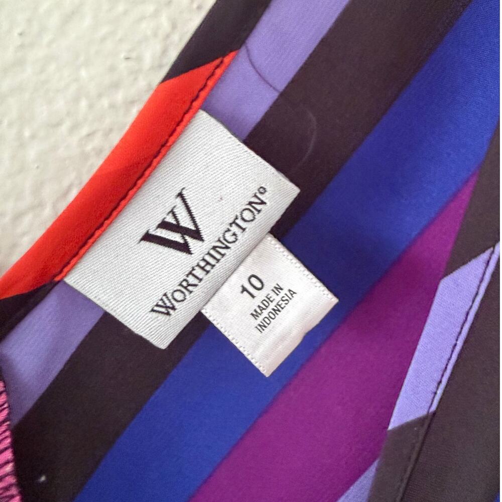 Women's Worthington Striped Summer Flowy Maxi Dress Size 10 - Picture 4 of 10